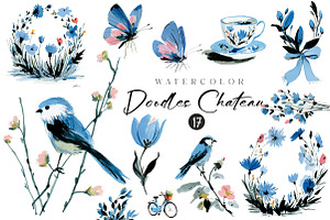 Chateau Clipart - Vintage Doodles, an Illustration by CreationArt