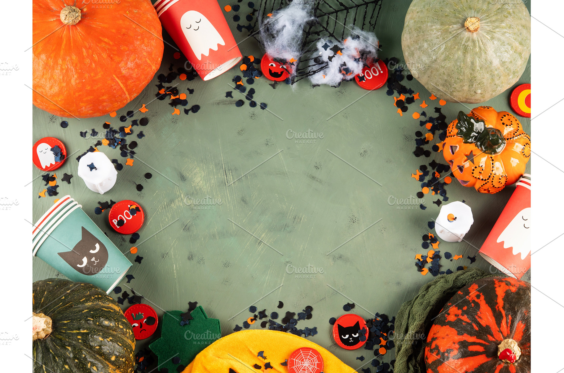 Halloween green frame background, a Holiday Photo by Lifemorning