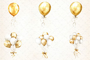 White and Gold Balloons Clipart, an Illustration by DreamCafeArt (Thumbnail 3 of 7)