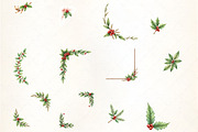 Christmas Holly Corner Clipart, an Illustration by CrexoraLab (Thumbnail 3 of 5)