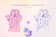 Sapphic Serenity WLW Illustrations, a Person Illustration by Anna Babich (Thumbnail 3 of 10)