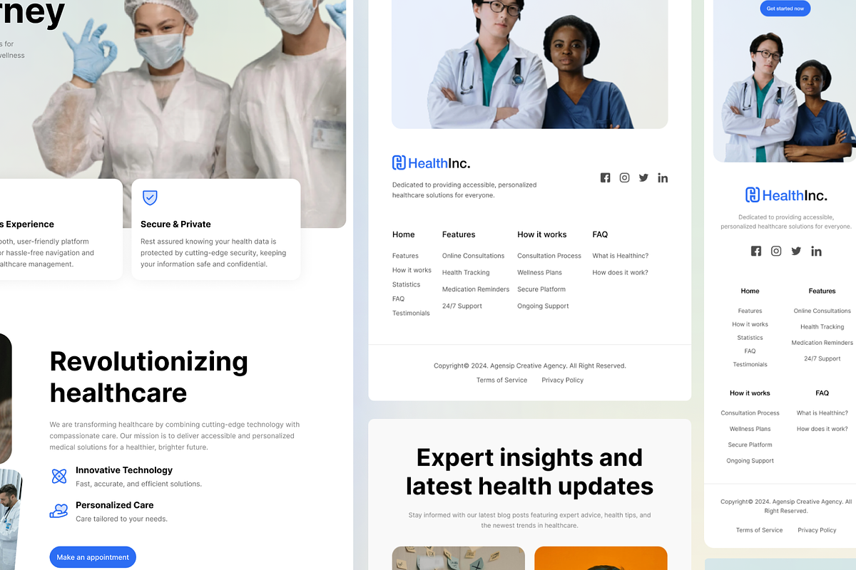 HealthInc - Framer Template, a Landing Page Template by Agensip Design Agency (Photo 2 of 8)