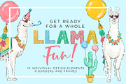 Llama Party Design Elements, an Illustration by Relish Designs (Thumbnail 5 of 5)