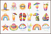 Summer & Rainbows Clipart, an Illustration by Sublimation Artist (Thumbnail 3 of 6)