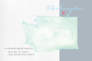 Watercolor Map of Washington, a Graphic by Beloved Paper (Thumbnail 4 of 6)