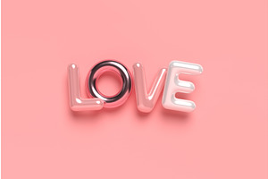 3d Glossy Love Word