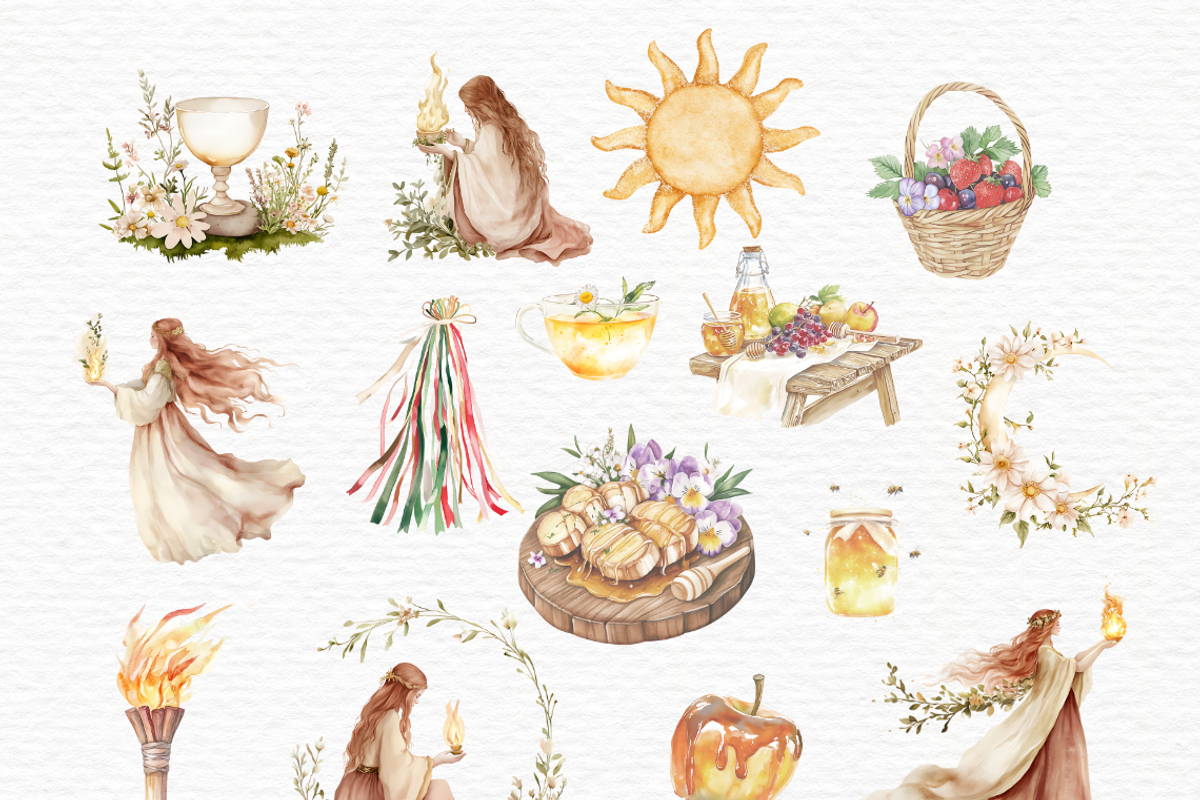 Beltane clipart, wheel of the year, a Seasonal Illustration by Invite to Clipart (Photo 5 of 6)