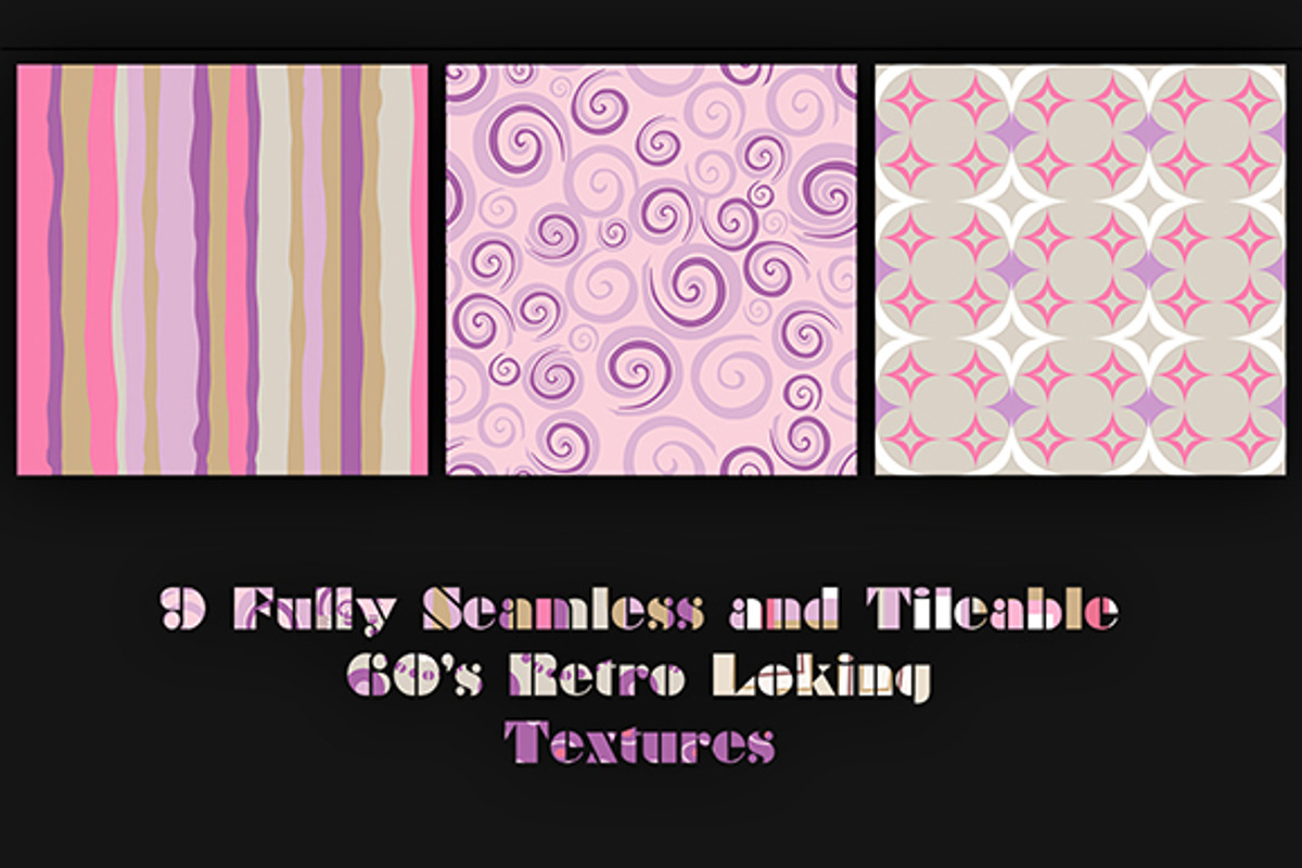 9 Seamless Retro 60's Patterns