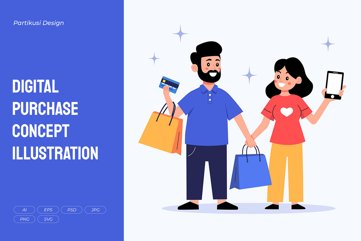 Digital Purchase Concept, a Person Illustration by Partikusi Design (Photo 1 of 3)