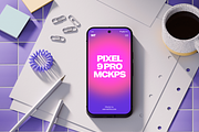 Google Pixel 9 Pro mockups, an Android Mockup by Wannathis.one (Thumbnail 4 of 10)