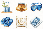Watercolor Evening Routine Clipart, an Illustration by OK Design (Thumbnail 2 of 5)