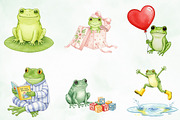 Frog Nursery Clipart Sublimation, an Illustration by Creative Art (Thumbnail 4 of 10)
