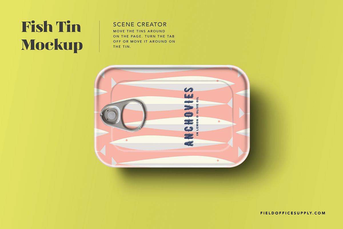 Sardine Tin Mockup, a Packaging Mockup by Field Office (Photo 3 of 3)