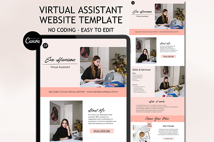 Virtual Assistant Website Template, a Landing Page Template by Mindful Digital Co.