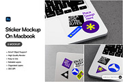 Sticker Mockup On Macbook, a Merchandise Mockup by SLAB! Design (Thumbnail 1 of 8)