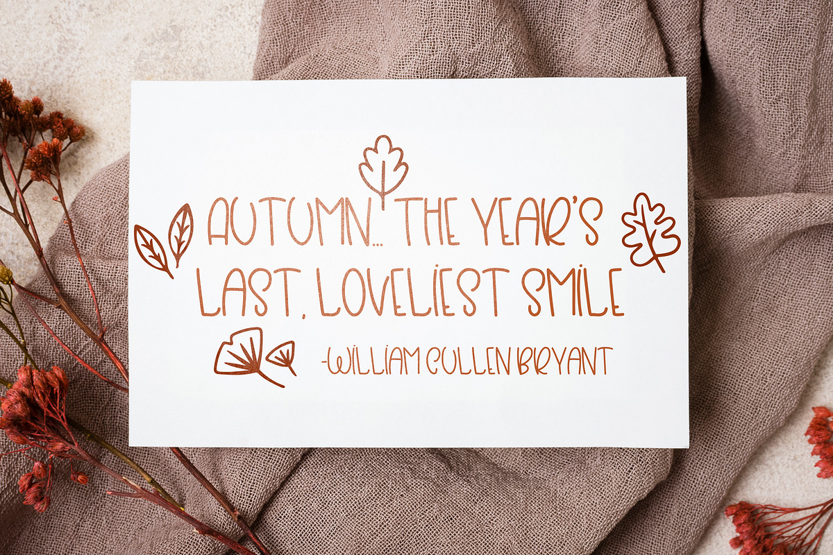 Beaver Moon - Fall Font With Doodles, a Handwritten Font by Freeling Design House (Photo 7 of 8)