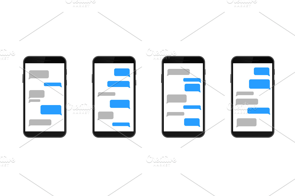 Smartphones displaying interactive, a Technology Illustration by skripnikbb