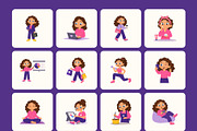 175 Girl Flat Vector Icons Bundle, an Emoji Icon by Creative Stall (Thumbnail 7 of 10)