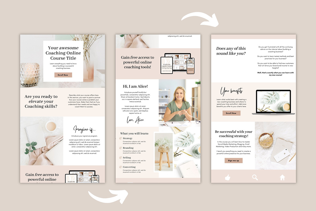 Coaching Sales Page Template Canva, a Landing Page Template by DeeBeeDesign (Photo 5 of 10)