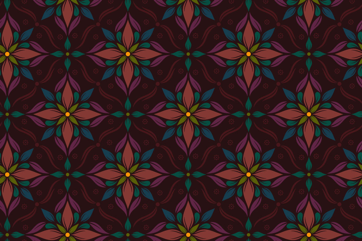 Decorative Flowers Seamless Pattern, a Pattern Graphic by Mightyfire