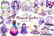 Watercolor Magical Garden Purple Fai, an Illustration by CreationArt (Thumbnail 1 of 9)