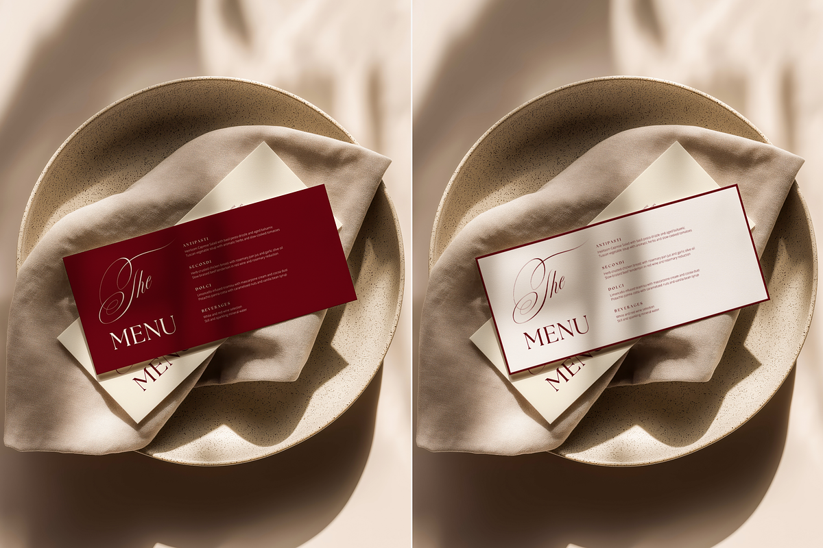 Neutral Duo Horizontal Menu Mockup, a Product Mockup by Serenefeeling (Photo 2 of 6)