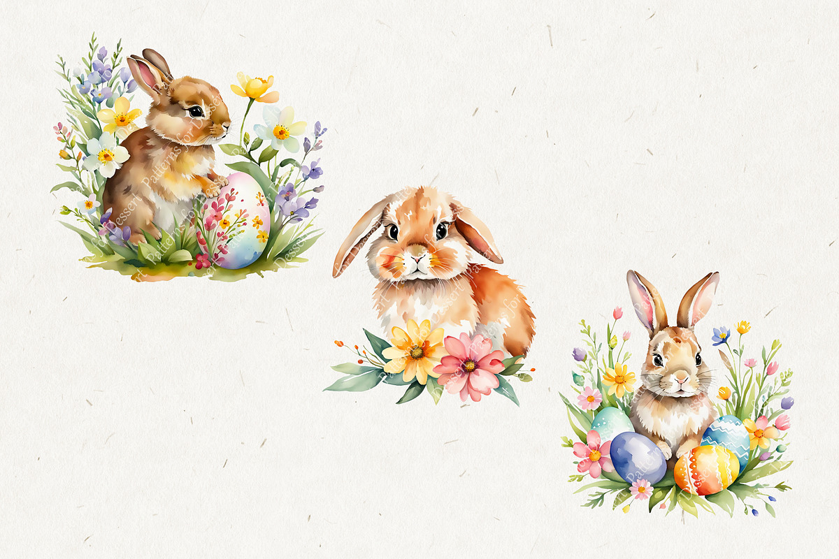 Watercolor Easter Clip Art II, a Seasonal Illustration by Patterns for Dessert (Photo 5 of 6)