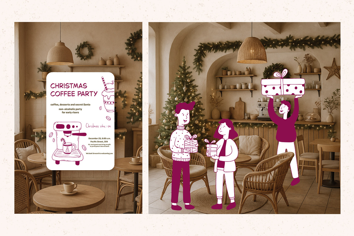 Whimsical Christmas party set, a Decorative Illustration by soboleva alya (Photo 7 of 12)