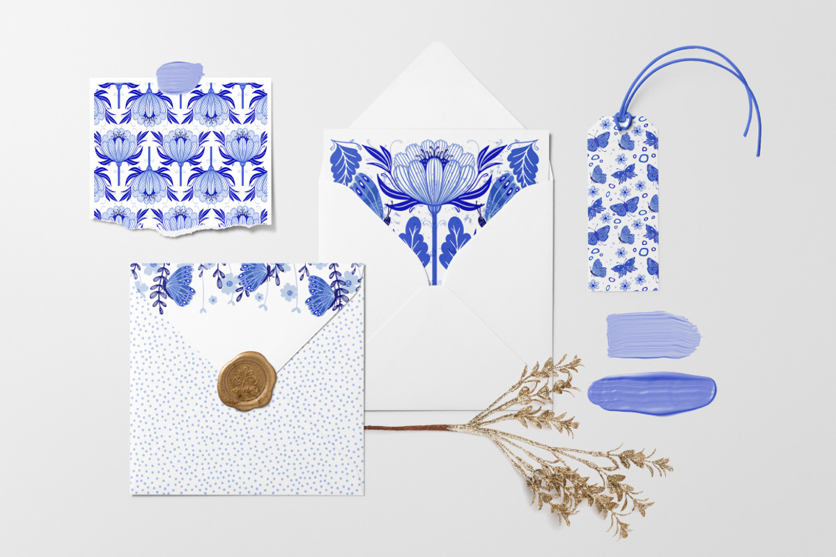 Blue Garden floral collection, an Object Graphic by DariSmartArt (Photo 2 of 11)
