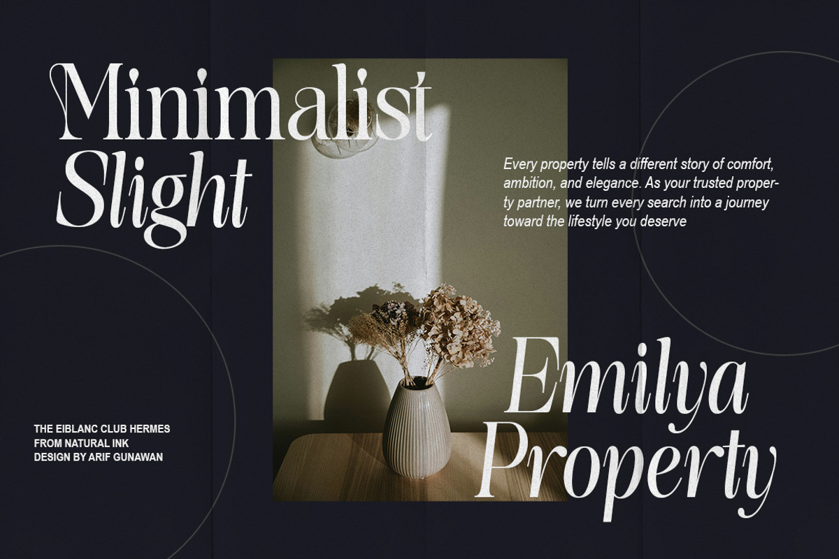 The Eiblanc Club Hermes | 12 Font, a Serif Font by Natural Ink Studio (Photo 2 of 15)