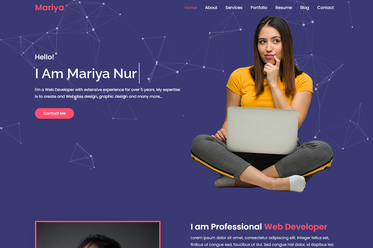 Mariya - Designer Portfolio HTML, a HTML Template by Themeplaza (Photo 2 of 7)