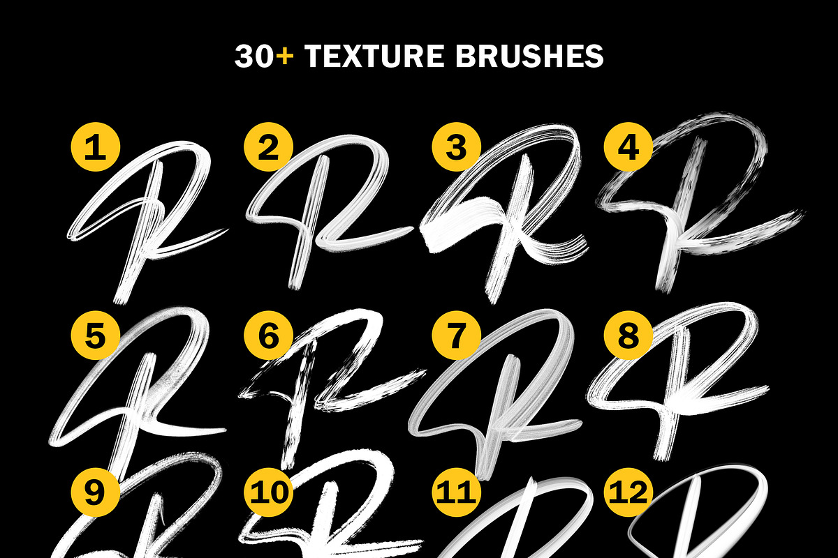 30+ Procreate Lettering Brushes, a Brush Add-On by Nurmiftah (Photo 6 of 11)