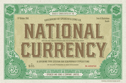 S&S National Currency Font Bundle