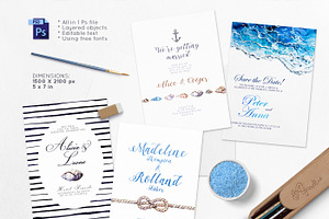 4 Seaside Wedding Invitations