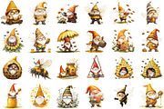 Watercolor Honey Bee Gnome Clipart, an Illustration by Sublimation Artist (Thumbnail 2 of 6)