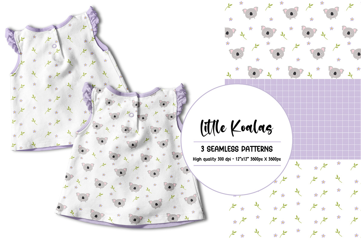 Digital Paper Pack Little Koalas, a Pattern Graphic by Akwadesign (Photo 1 of 7)