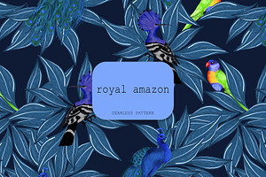 Amazon Birds Seamless Pattern Jungle