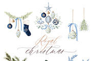 Watercolor Clipart - ROYAL CHRISTMAS, a Decorative Illustration by Beigetime (Thumbnail 5 of 15)