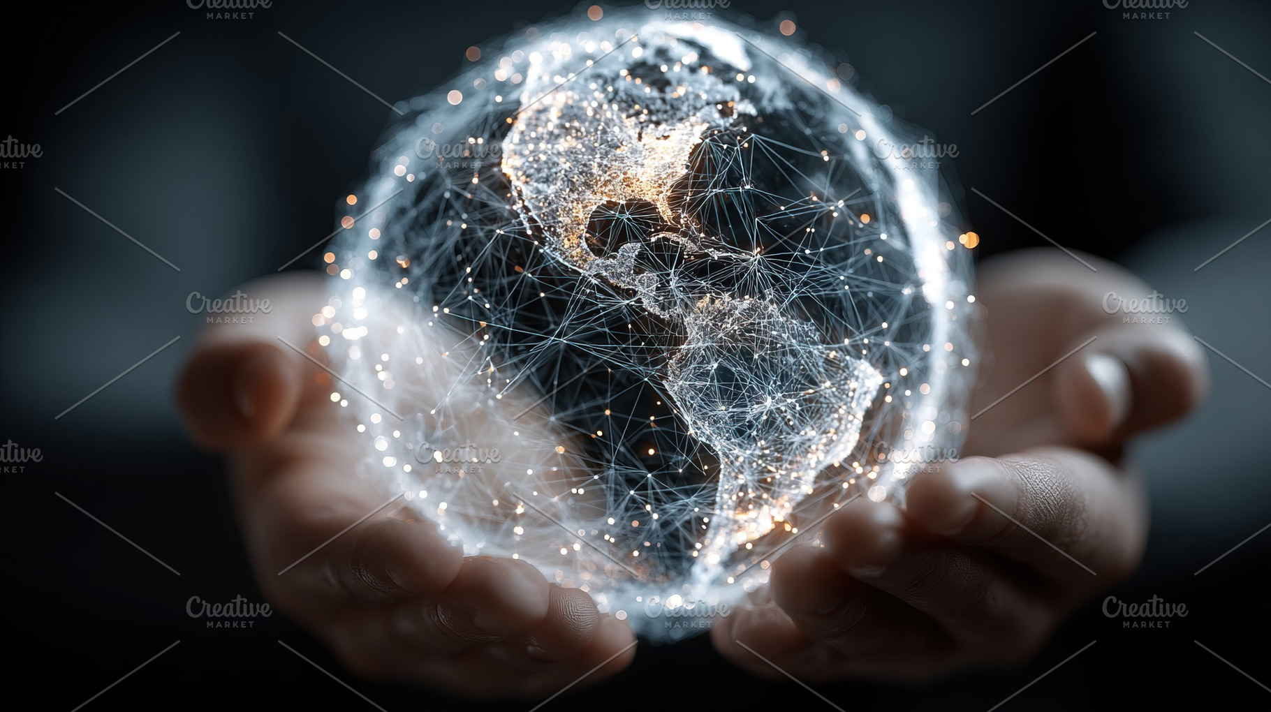 Hands Holding Digital Earth, a Business Photo by Ales Munt