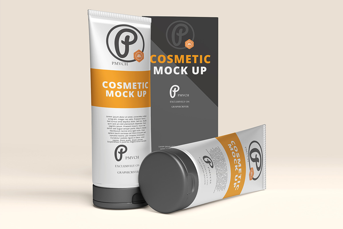Cosmetic Mockup - Cream Tube, a Cups & Container Mockup by pmvch (Photo 6 of 6)
