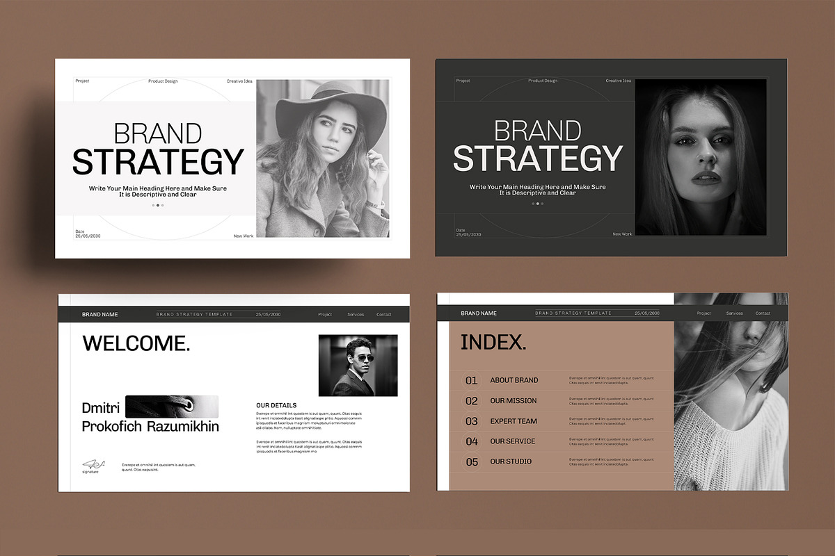 Brand Strategy Presentation Template, a Presentation Template by MightyDesign (Photo 2 of 8)