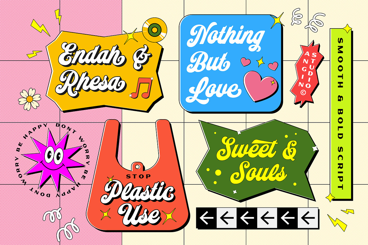 Sundries Bold Script with Extruded, a Script Font by Angin Studio (Photo 14 of 18)