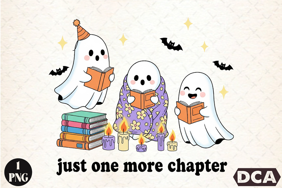Just One More Chapter Ghost PNG, an Illustration by DreamCafeArt (Photo 1 of 7)