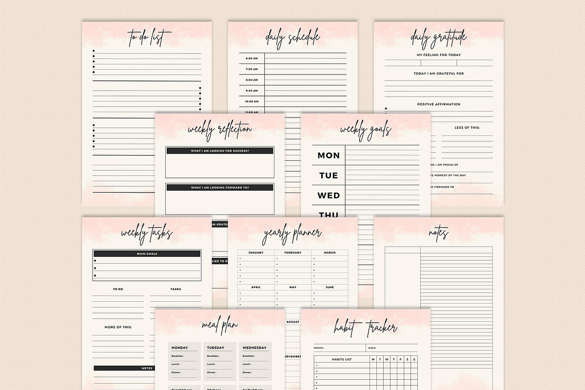 Planners Bundle Canva, a Stationery Template by Graphic Fabrica (Photo 3 of 6)