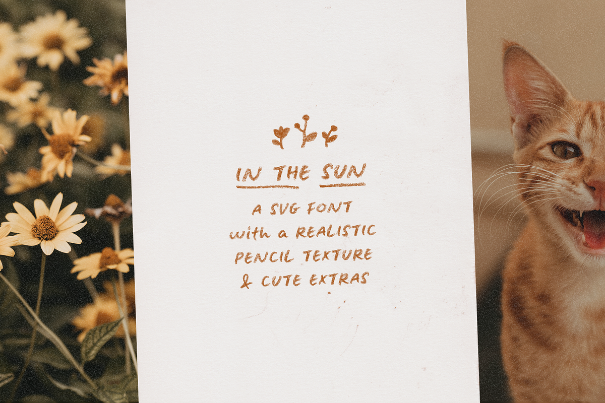 In The Sun handwritten SVG font, a Script Font by Ana's Fonts (Photo 1 of 11)