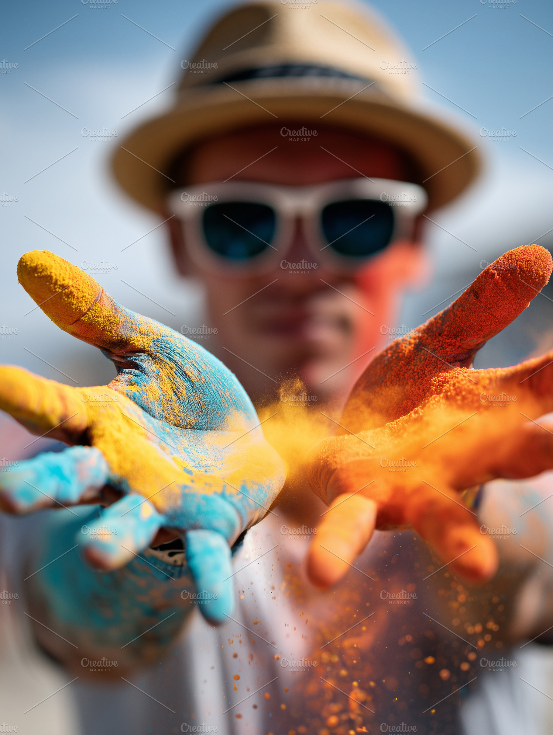 Vibrant close up of a man throwing, a Person Photo by MistyDay