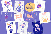 Funny cats – Birthday Clipart, an Object Graphic by PawLoveArt (Thumbnail 9 of 14)