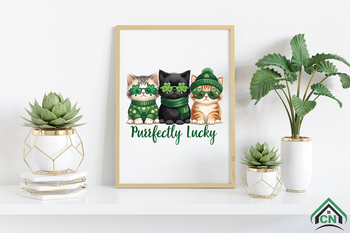 St Patrick Lucky Cats PNG Design, an Illustration by Craft Nest (Photo 3 of 4)