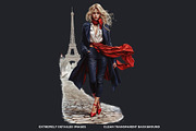 French girls clipart Set, a Person Illustration by ThatsDesignArt (Thumbnail 3 of 10)