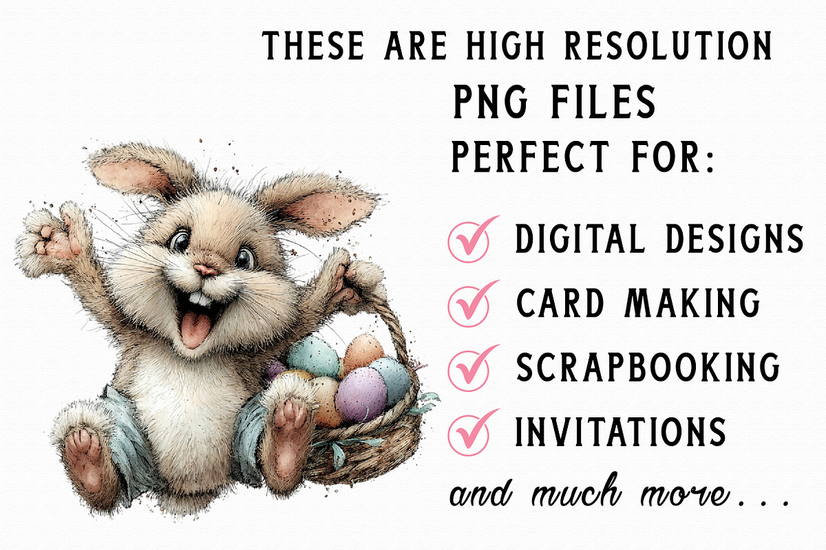 Funny Easter Bunny Basket Clipart, an Illustration by Libby Wishes (Photo 5 of 7)